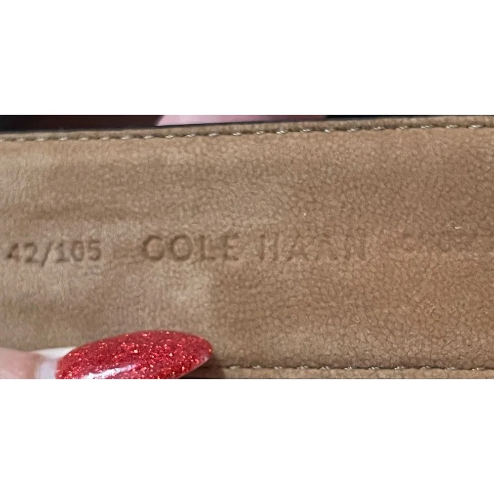Cole Haan Men's Belt Size 42 Brown Silver Buckle Never‎ Worn No Tags